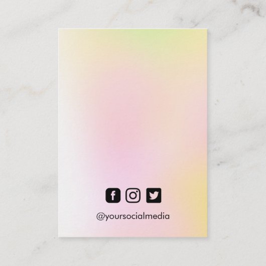 オレンジピンクトレンディーイヤリングディスプレイカード 名刺 (裏面)