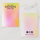 オレンジピンクトレンディーイヤリングディスプレイカード 名刺 (正面/裏面)