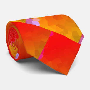 オレンジピンクファンキーの幾何学的パタカラフルーン ネクタイ