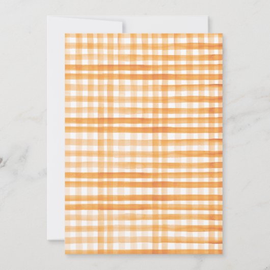 オレンジピンクフローラ私たちの甘い桃1st誕生日 招待状 (裏面)