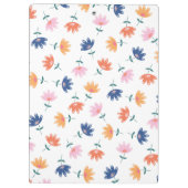 オレンジピンクブルーカラフルフローラルパターン クリップボード (裏面)