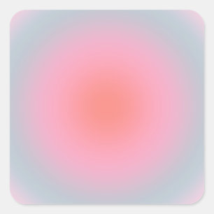 オレンジピンクブルーグラデーションパステル抽象芸術グラデーション スクエアシール