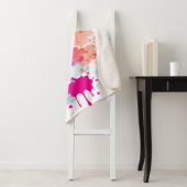 オレンジピンクブルーモダン抽象芸術絵を描スプラッシュ シェルパブランケット (インサイチュ)