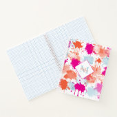 オレンジピンクブルーモダン抽象芸術絵を描スプラッシュ ノートブック (内部)