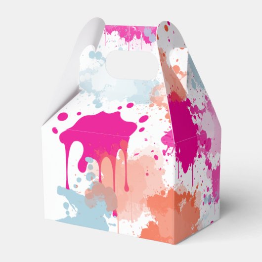 オレンジピンクブルーモダン抽象芸術絵を描スプラッシュ フェイバーボックス (裏面サイド)