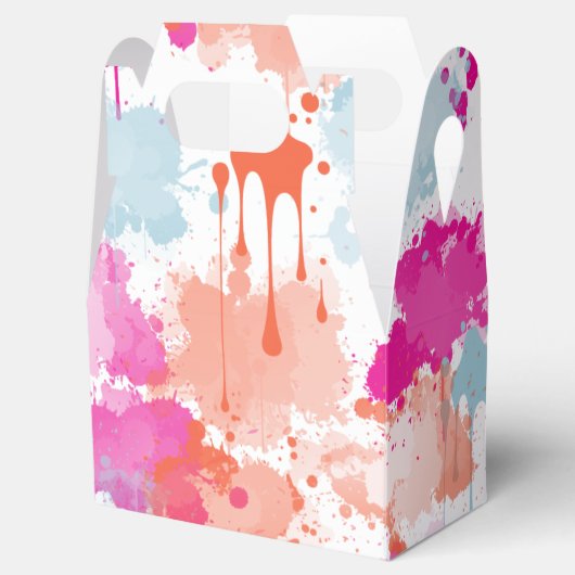 オレンジピンクブルーモダン抽象芸術絵を描スプラッシュ フェイバーボックス (オープン)