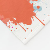 オレンジピンクブルーモダン抽象芸術絵を描スプラッシュ フリースブランケット (角)