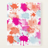 オレンジピンクブルーモダン抽象芸術絵を描スプラッシュ プランナー手帳 (裏面)