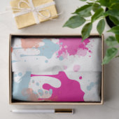 オレンジピンクブルーモダン抽象芸術絵を描スプラッシュ 薄葉紙 (ギフト)