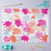 オレンジピンクブルーモダン抽象芸術絵を描スプラッシュ 薄葉紙 (クラフト)