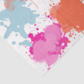 オレンジピンクブルーモダン抽象芸術絵を描スプラッシュ 薄葉紙 (詳細)