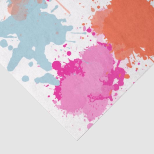 オレンジピンクブルーモダン抽象芸術絵を描スプラッシュ 薄葉紙 (詳細)