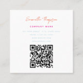 オレンジピンクブルーモダン抽象芸術QRコード スクエア名刺 (裏面)