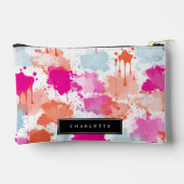 オレンジピンクブルー抽象芸術モダンガールスクール アクセサリーポーチ (裏面)