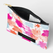 オレンジピンクブルー抽象芸術モダンガールスクール アクセサリーポーチ (見開き)
