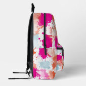 オレンジピンクブルー抽象芸術モダンガールスクール プリントバックパック (左)