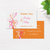 オレンジピンクホワイトフローラ結婚式の引き出物ラベル (デスク)