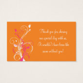 オレンジピンクホワイトフローラ結婚式の引き出物ラベル (裏面)