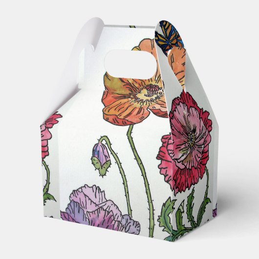 オレンジピンクポピーフローラお誕生日ケーキお願いボックス フェイバーボックス (裏面サイド)