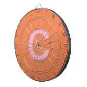 オレンジピンクモノグラムモダンイニシャルカスタムカラー ダーツボード (正面右)