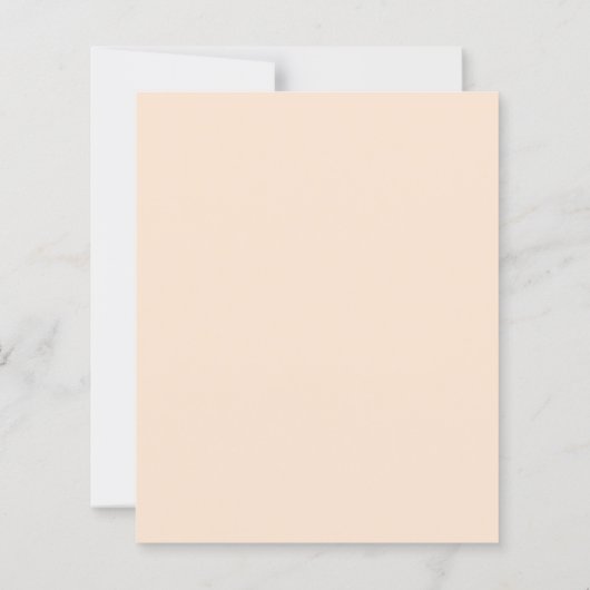 オレンジピンク桃花模様アーチ結婚式招待状 (裏面)