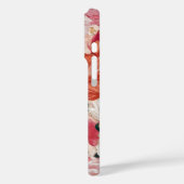 オレンジピンク花柄モノグラム Case-Mate iPhoneケース (裏面 / 左)