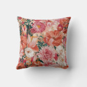 オレンジピンク花柄 クッション (裏面)
