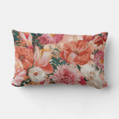 オレンジピンク花柄 ランバークッション (裏面)