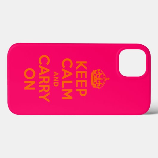オレンジピンクKeep Calm and Carry On Case-Mate iPhoneケース (裏面 (横))