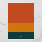 オレンジピーコック モダン レトロ 箔招待状 (裏面)