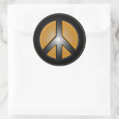 オレンジピースサイン ラウンドシール (バッグ)