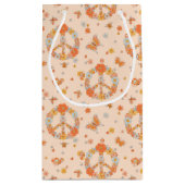 オレンジピースフローラルパターン スモールペーパーバッグ (裏面)