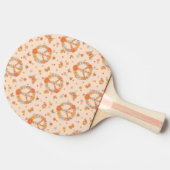 オレンジピースフローラルパターン 卓球ラケット (横)