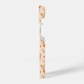 オレンジピースフローラルパターン iPhoneケース (左側面)