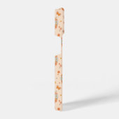 オレンジピースフローラルパターン iPhoneケース (右側面)