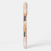 オレンジピーチウォーターカラーインクグリッターカスタマイズ iPhoneケース (右側面)
