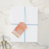 オレンジピーチウォーターカラーサンキュー ギフトタグ (より糸付き)