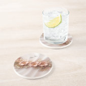 オレンジピーチエレガントフローラサンドストーンコースター コースター (側面)