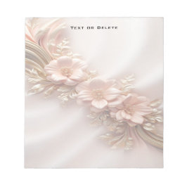 オレンジピーチエレガントフローラメモ帳 ノートパッド