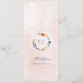 オレンジピーチダスティブルーガーデン結婚フローラ メニュー (裏面)