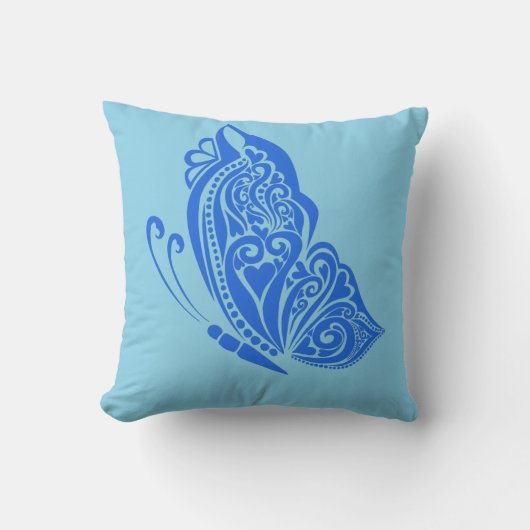 オレンジピーチバタフライ装飾用クッション クッション (正面)