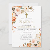 オレンジピーチバプテスマ/《キリスト教》洗礼式や命名式招待状 招待状 (正面)