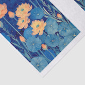 オレンジピーチフラワーズ&ティール(緑がかった色)デクページL&R 154 薄葉紙 (詳細)