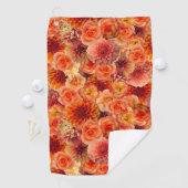 オレンジピーチフラワーモノグラムのフローラ ゴルフタオル (インサイチュ)