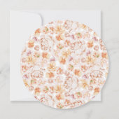 オレンジピーチフローラガーデンボタニカルブライダルシャワー 招待状 (裏面)