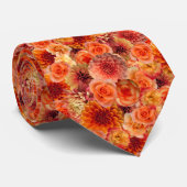 オレンジピーチフローラコラージュ – ビッグエネル鮮やかギー ネクタイ (ロール)