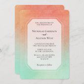 オレンジピーチミント結婚ズ 招待状 (正面/裏面)