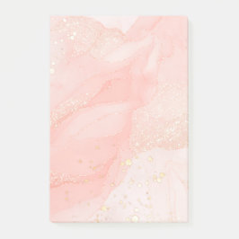 オレンジピーチ液状大理石Post-It®ノート、4" x 6" ポストイット