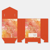 オレンジピーチ金ゴールドマーブルスモールビジネス フェイバーボックス (見開き)