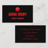 オレンジピーニーカスタムフローラブラックプロフェッショナルクール 名刺 (正面/裏面)